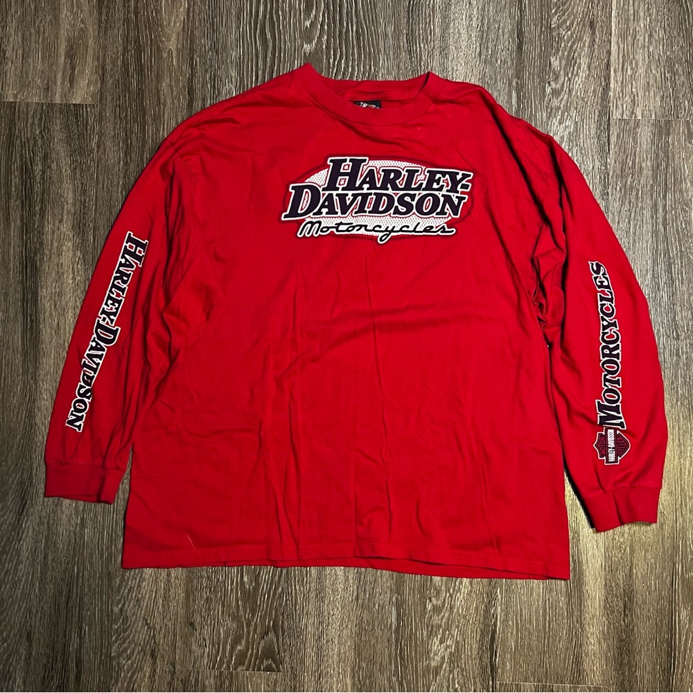 Harley Davidson Carson City Nevada Men's Red Long Sleeve Size 2XL